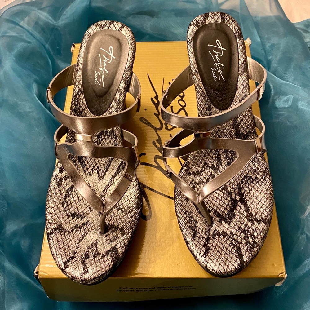 Pewter sandals